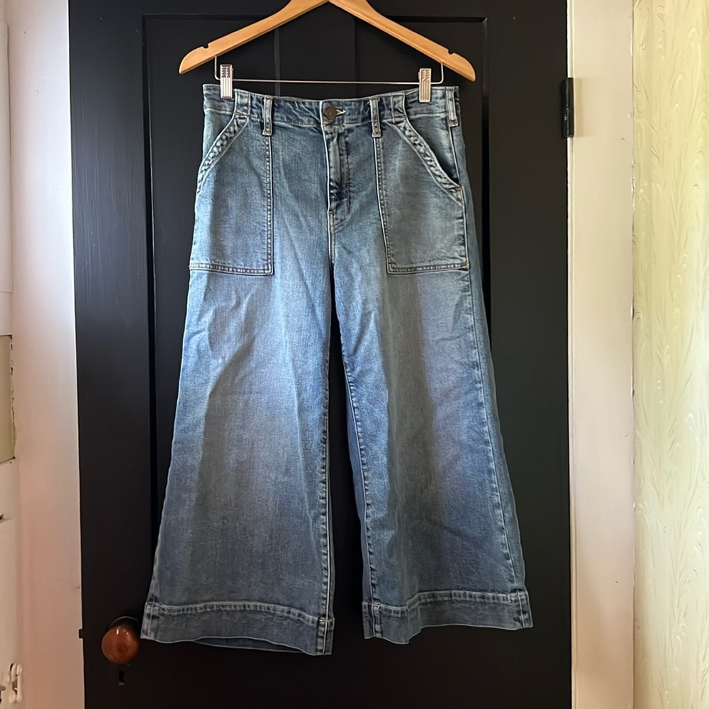 Anthropologie Pilcro and the Letterpress cropped wide leg jeans
